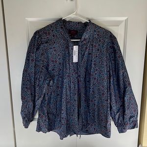 J. Crew liberty Fabric purple floral button down NWT Size XL